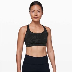 Lululemon Black Camo Energy Sports Bra Size 4